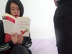 Horny Stepson Masturbated His Big Cock While I Was Reading