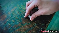 Step daughter slips viagra to stepdad’s breakfast to fuck his hard cock afterwards